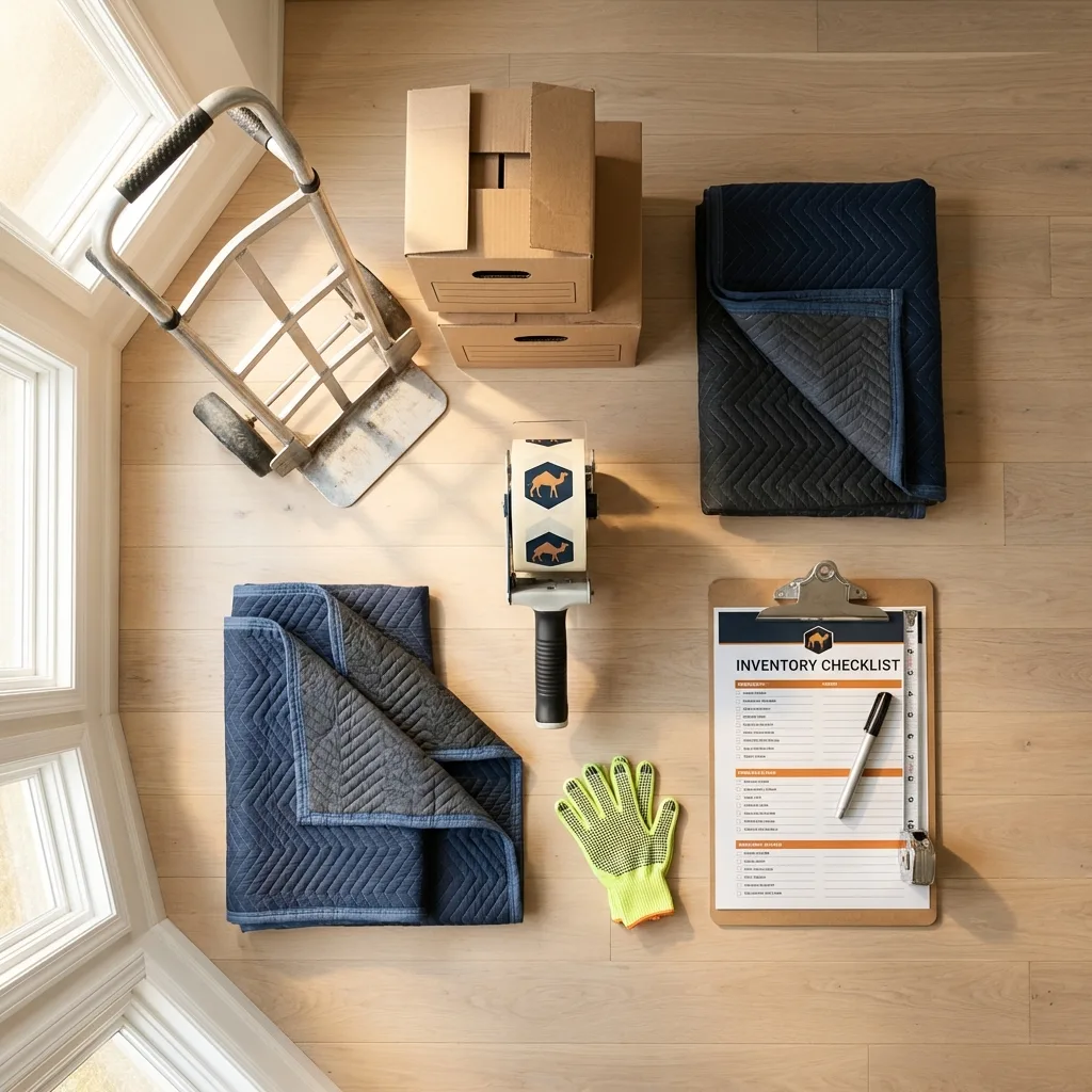 Professional moving supplies and packing materials layout for Lambertville residential relocations