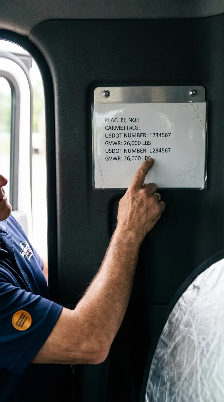 USDOT licensing placard verification in Lambertville